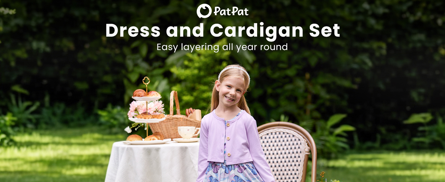 Girls Dress and Cardigan Set